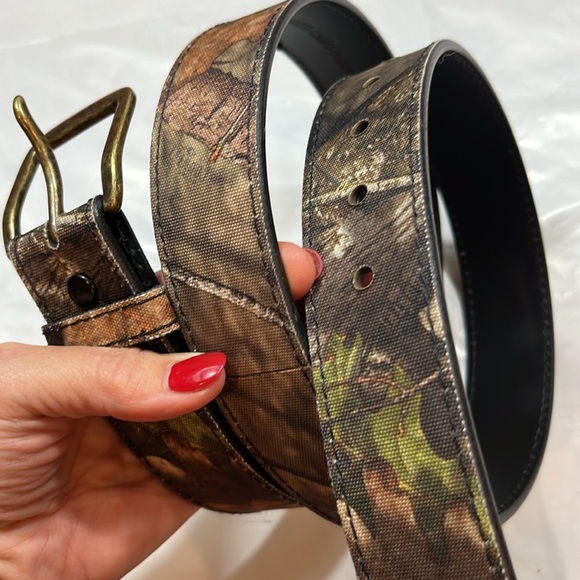 Camo leather tan brown Belt Size 38-42” removable buckle Mexico made country 40 - Picture 14 of 16